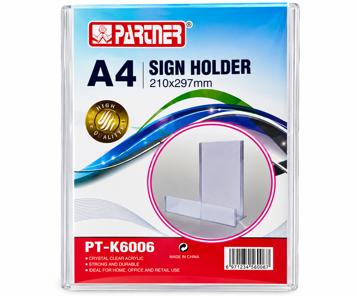 A4 Sign Holder – Clear Acrylic Display Stand