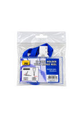 ID CARD HOLDER WITH BADGE REEL &amp; LANYARD – BLUE