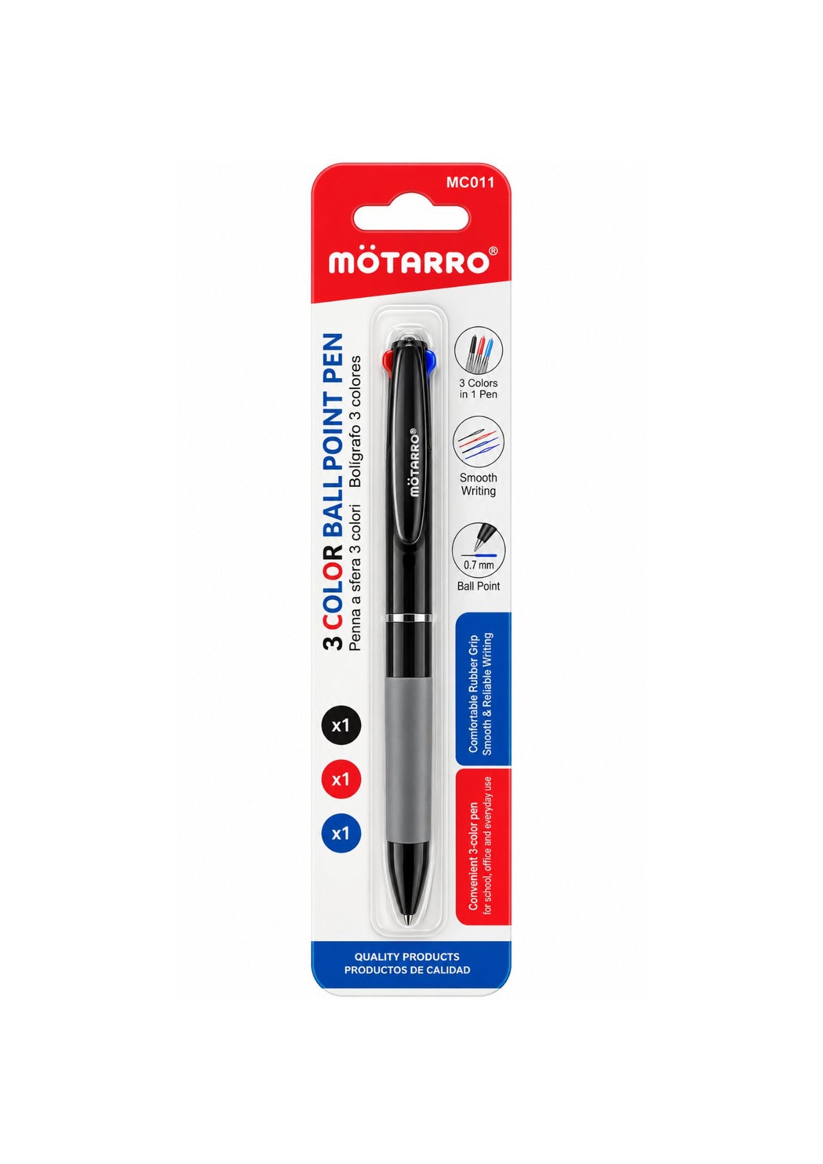 3 COLOR BALLPOINT PEN – 0.7MM