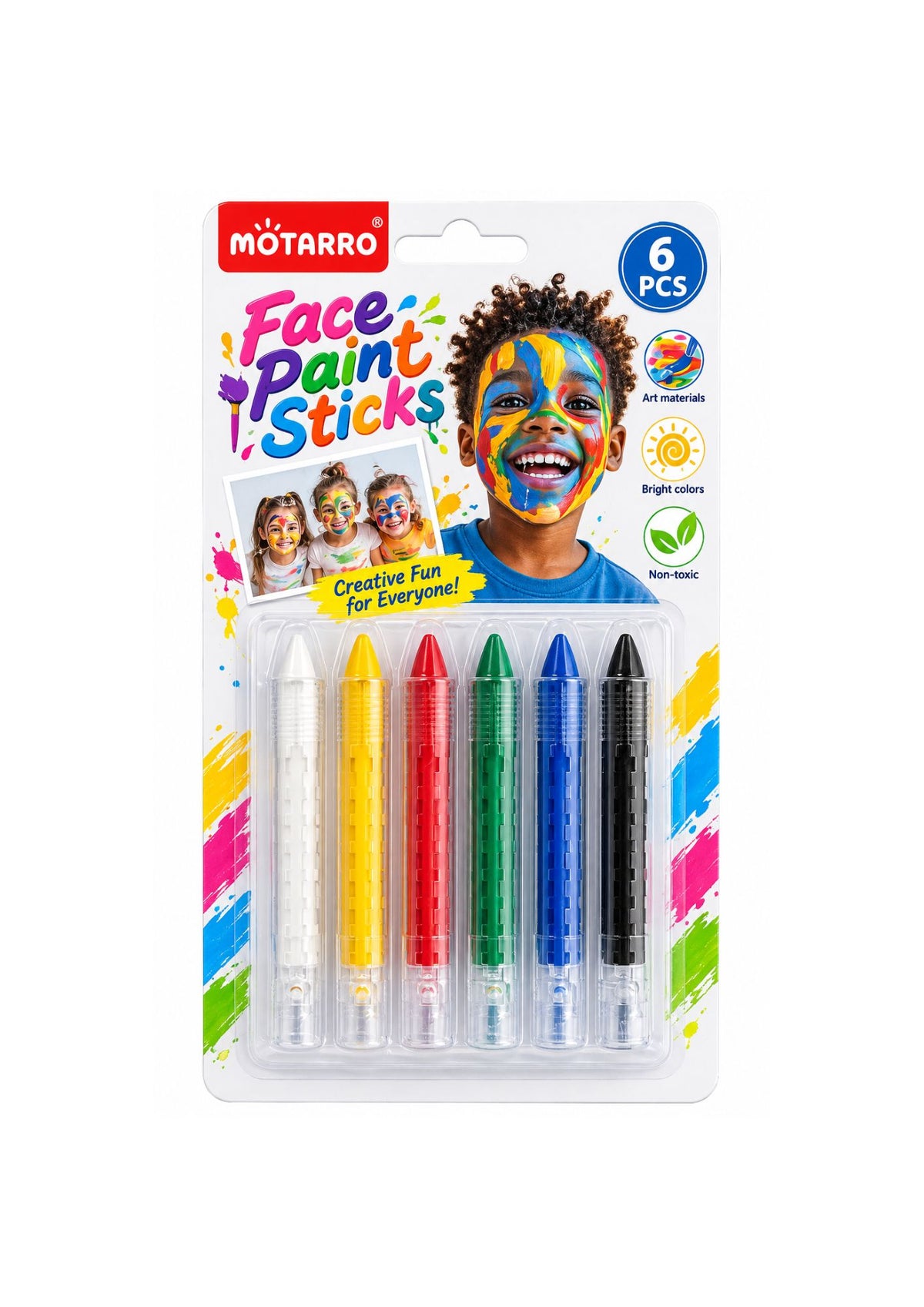 FACE PAINT STICKS – 6 COLOURS